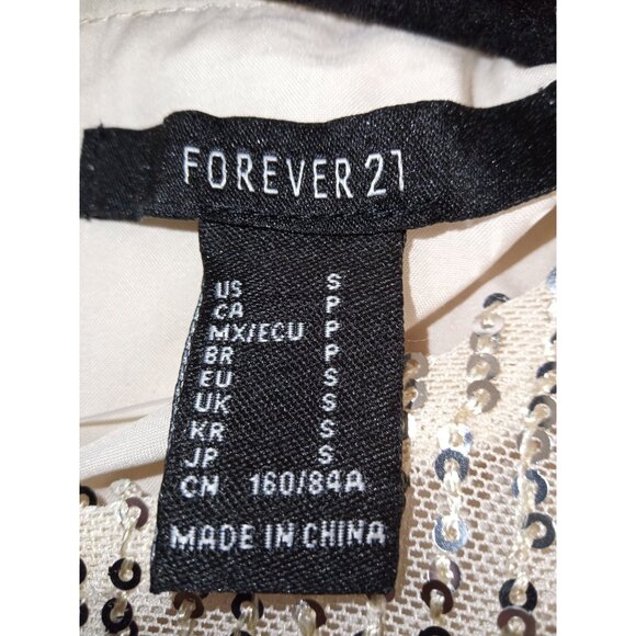 NWT Forever 21 Women's/Junior's Champagne Sequin Long-Sleeve Mini Dress Size Sma - Picture 4 of 7